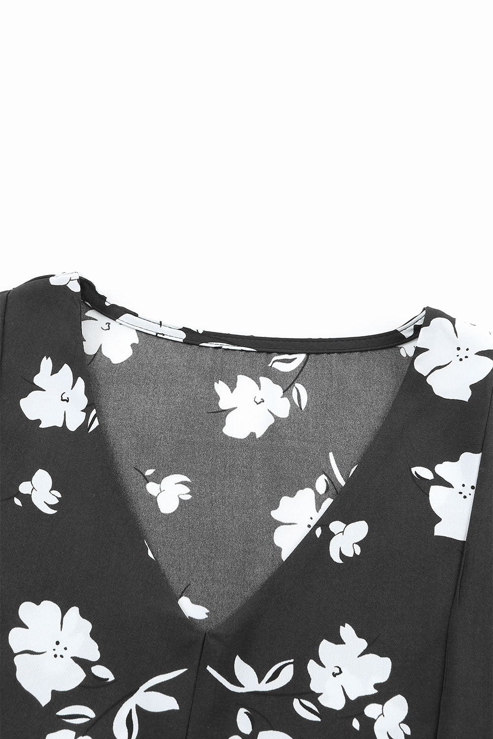 Floral V-Neck Pocket A-Line Dress