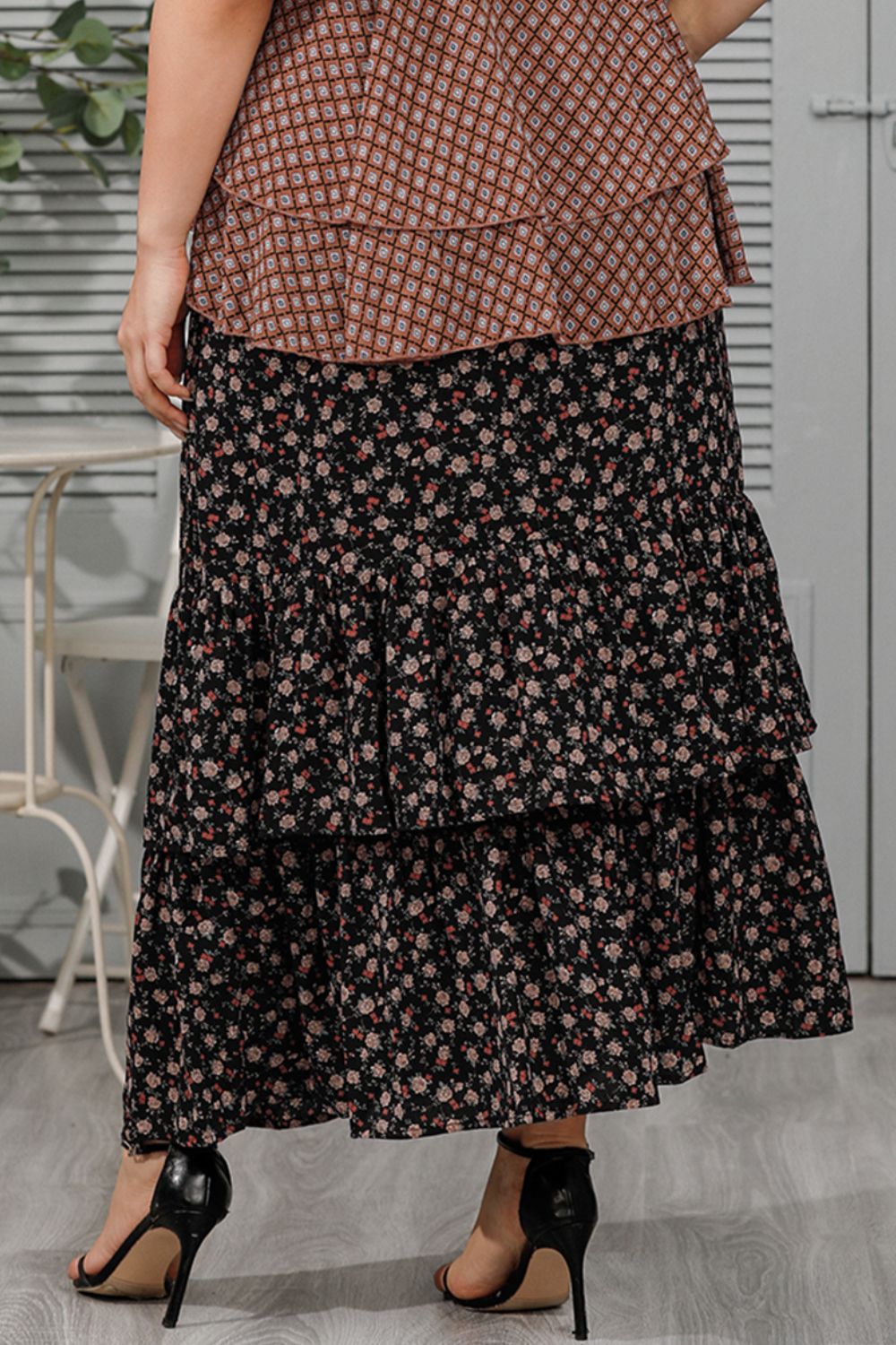 Ditsy Floral Layered Maxi Skirt